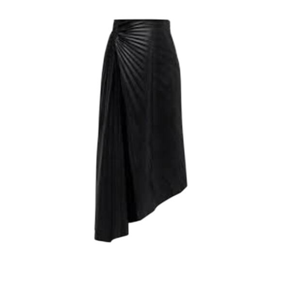 Women’s 8 A.L.C. Tracy Black Leather Skirt NWT Midi Retail $395 - Picture 1 of 6